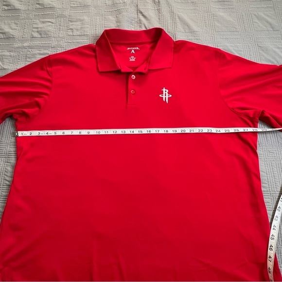 Houston Rockets Mens XXL Short Sleeve Polo Shirt Red Antigua - Picture 6 of 8